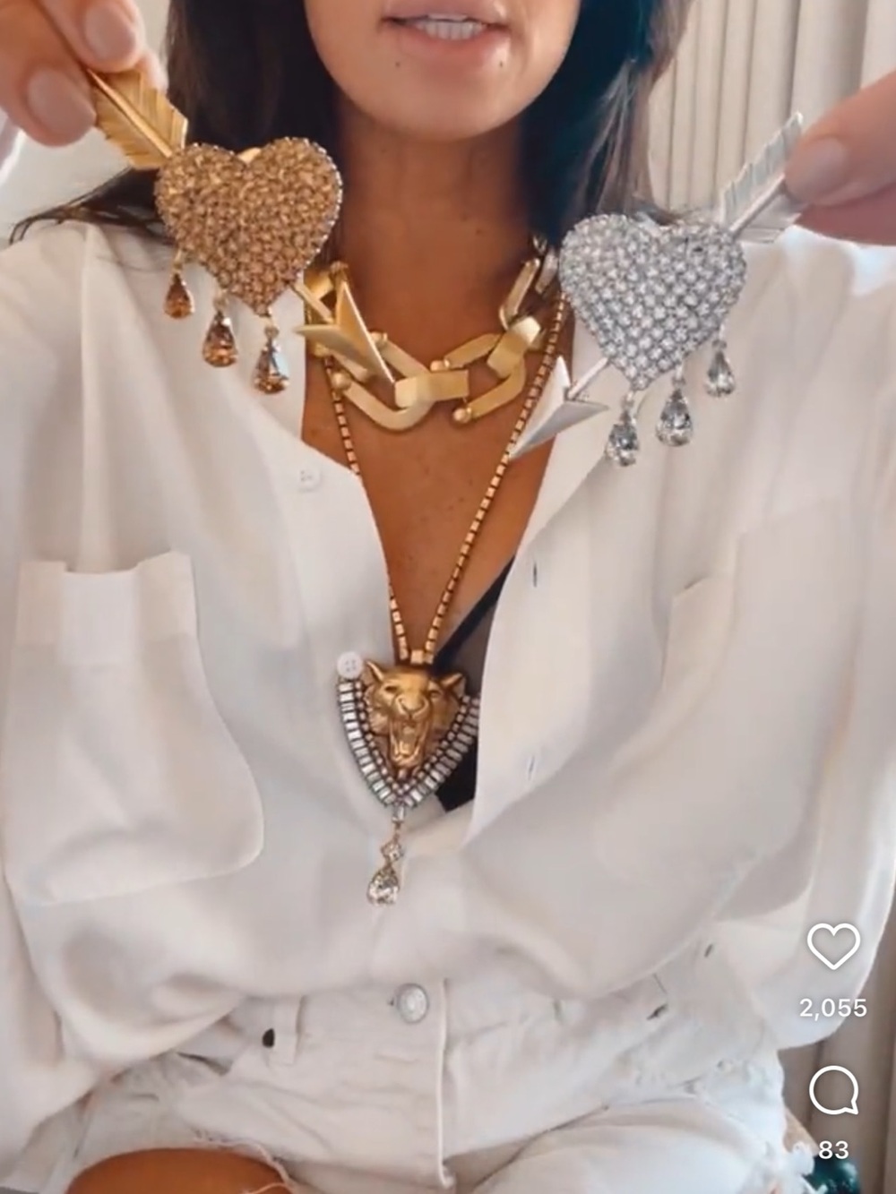 Dylanlex Heart Earrings- Gilded Dion - Picture 7 of 8